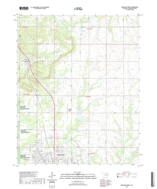 Okmulgee North Oklahoma US Topo Map Image