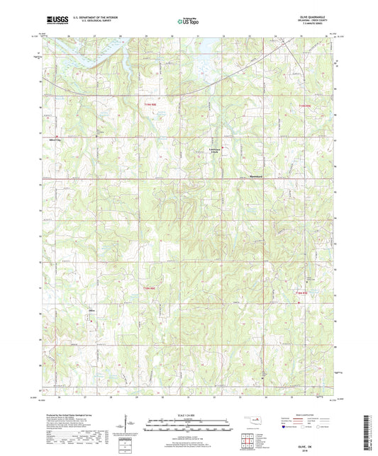 Olive Oklahoma US Topo Map Image