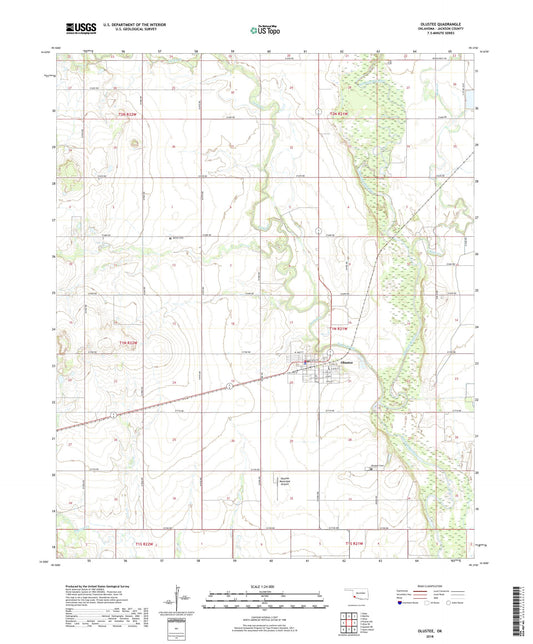 Olustee Oklahoma US Topo Map Image
