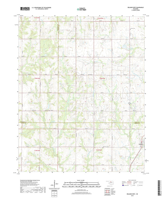 Orlando West Oklahoma US Topo Map Image