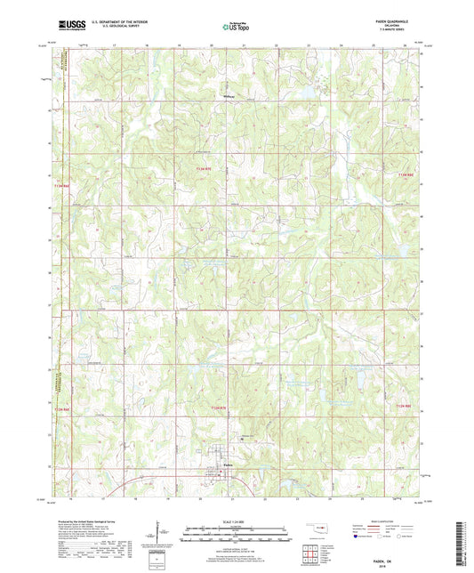 Paden Oklahoma US Topo Map Image
