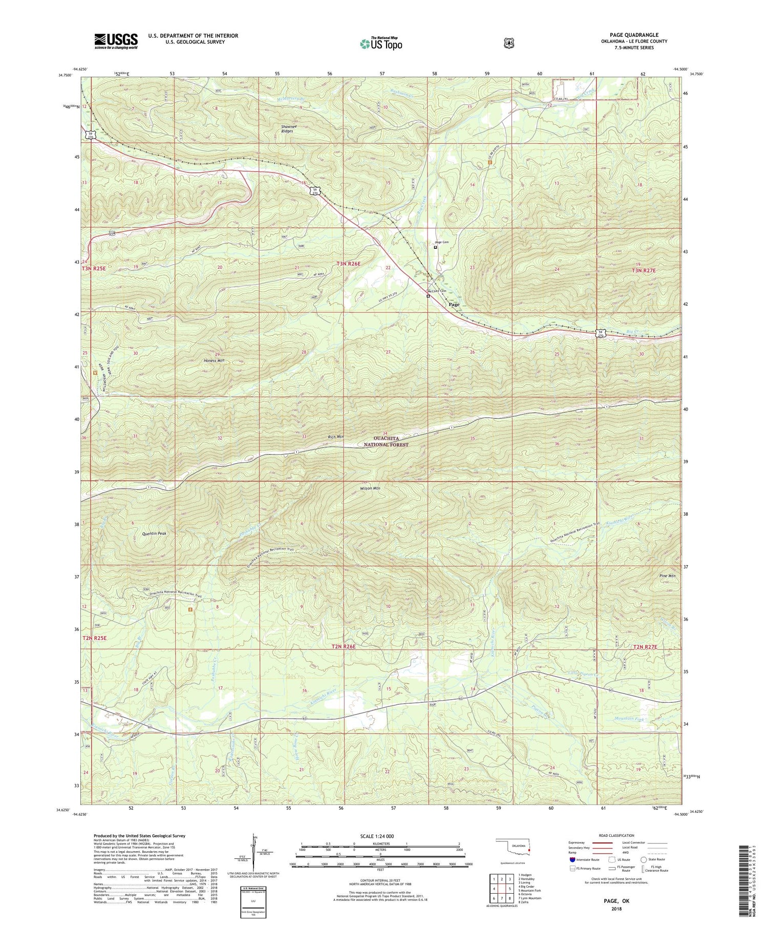 Page Oklahoma US Topo Map Image