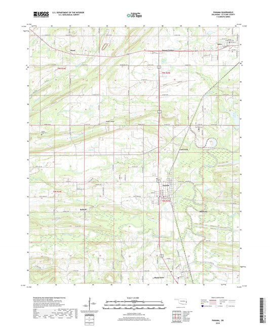 Panama Oklahoma US Topo Map Image