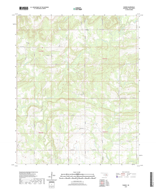 Parker Oklahoma US Topo Map Image