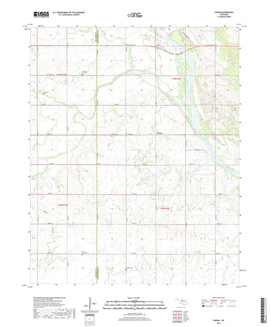 Parvin Oklahoma US Topo Map Image