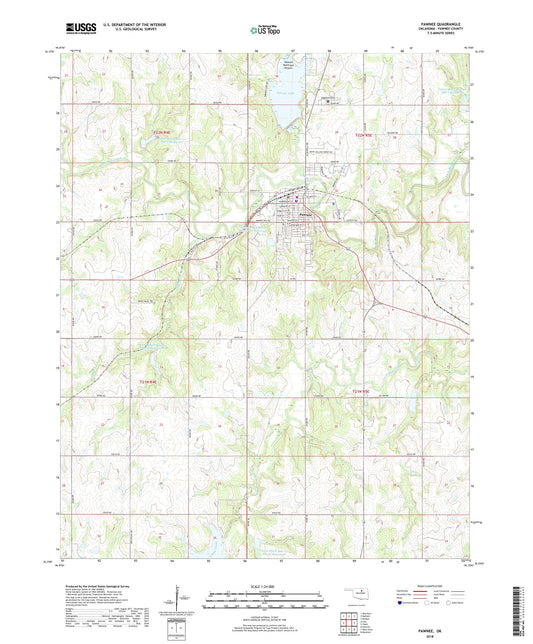 Pawnee Oklahoma US Topo Map Image