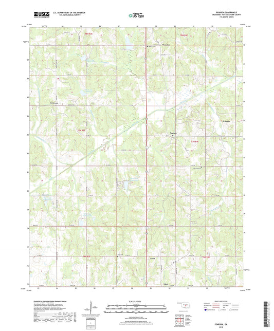 Pearson Oklahoma US Topo Map Image
