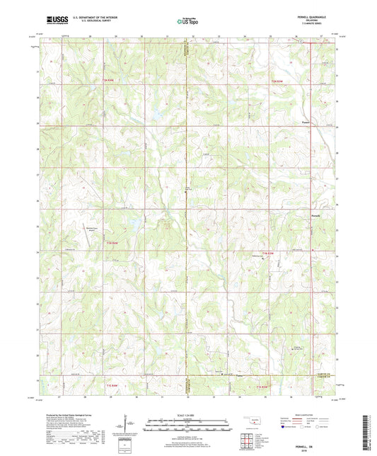 Pernell Oklahoma US Topo Map Image