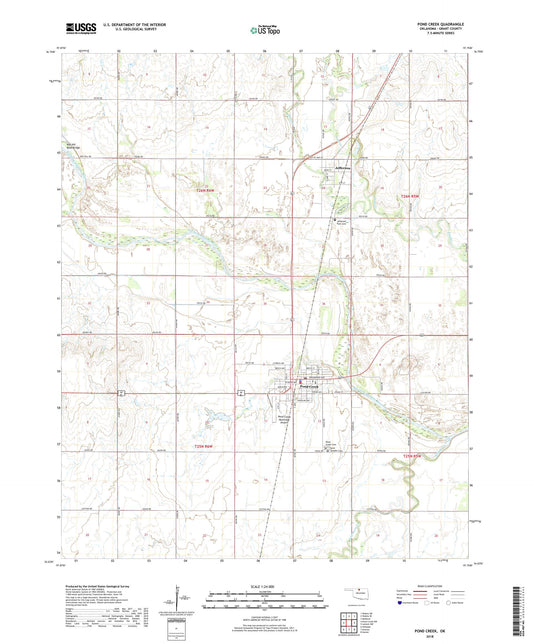 Pond Creek Oklahoma US Topo Map Image