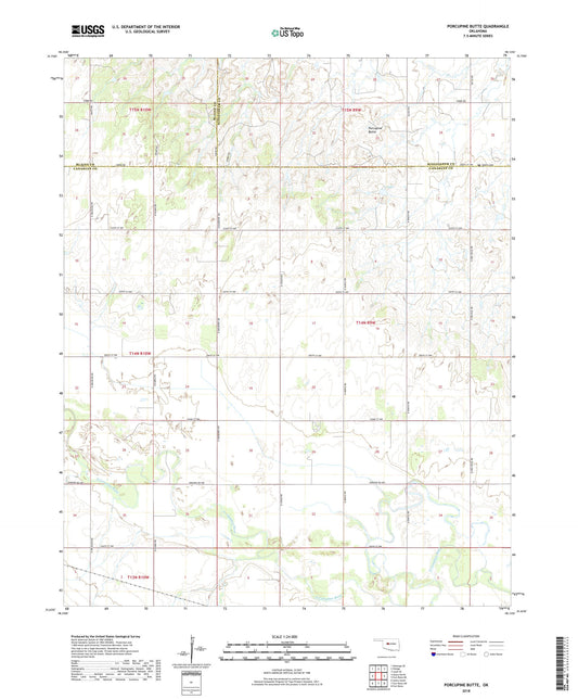 Porcupine Butte Oklahoma US Topo Map Image