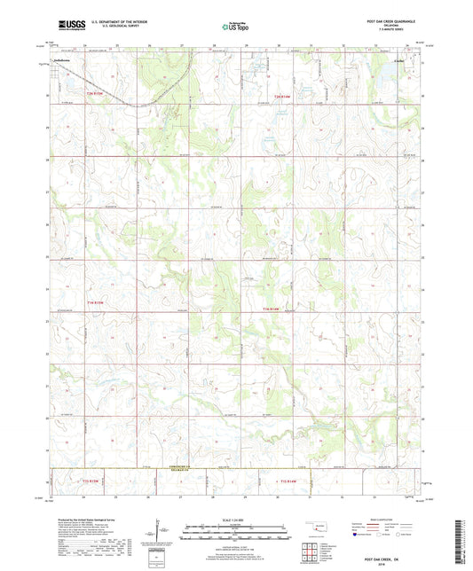 Post Oak Creek Oklahoma US Topo Map Image