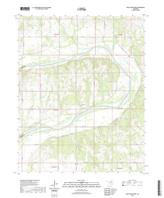 Prettyhair Creek Oklahoma US Topo Map Image