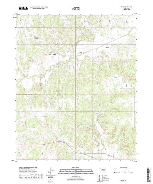Purdy Oklahoma US Topo Map Image