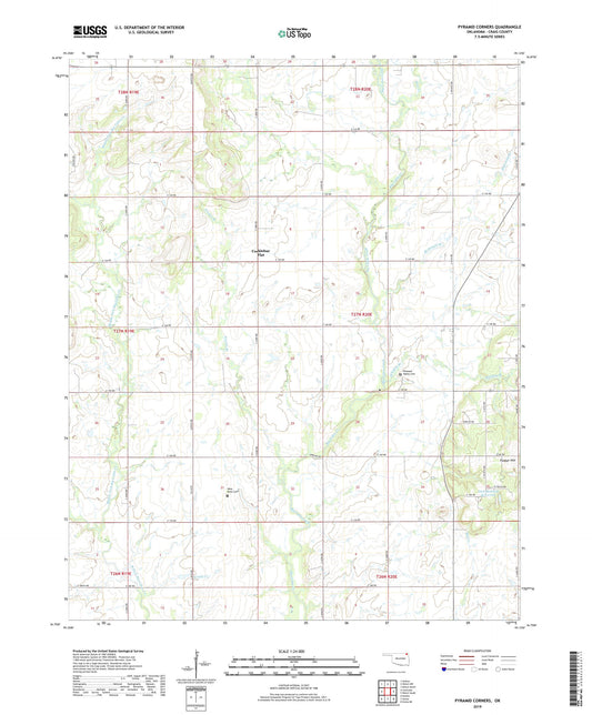 Pyramid Corners Oklahoma US Topo Map Image