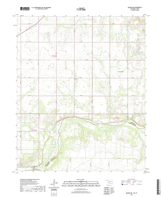 Quanah NE Oklahoma US Topo Map Image