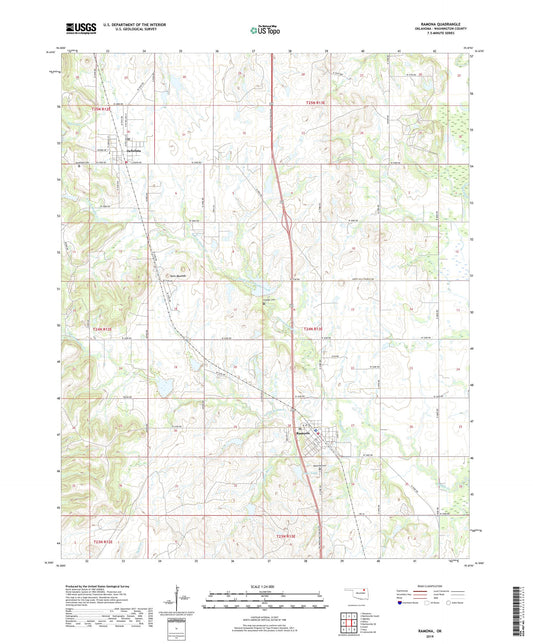 Ramona Oklahoma US Topo Map Image