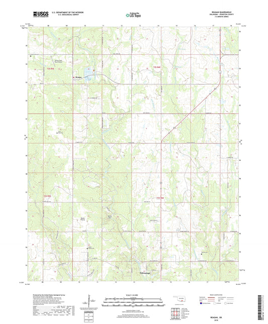 Reagan Oklahoma US Topo Map Image
