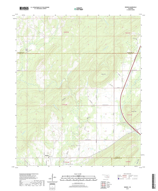 Redden Oklahoma US Topo Map Image