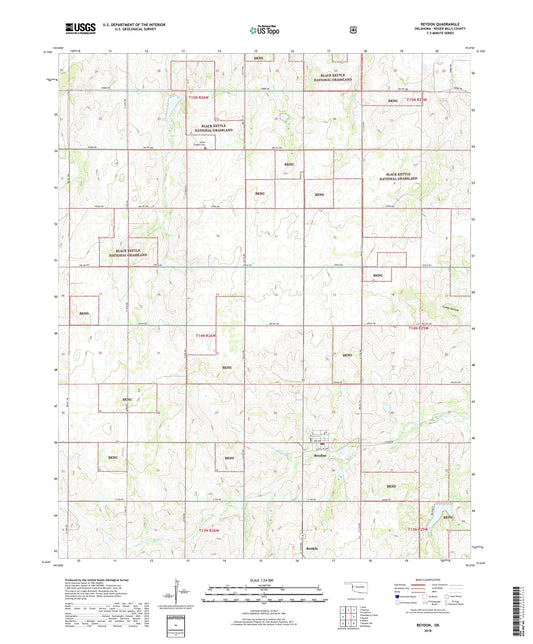 Reydon Oklahoma US Topo Map Image