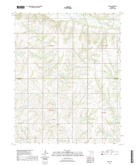 Rhea Oklahoma US Topo Map Image