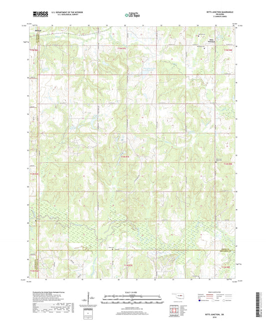 Ritts Junction Oklahoma US Topo Map Image
