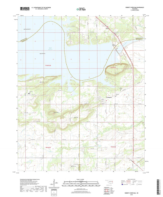 Robert S Kerr Dam Oklahoma US Topo Map Image