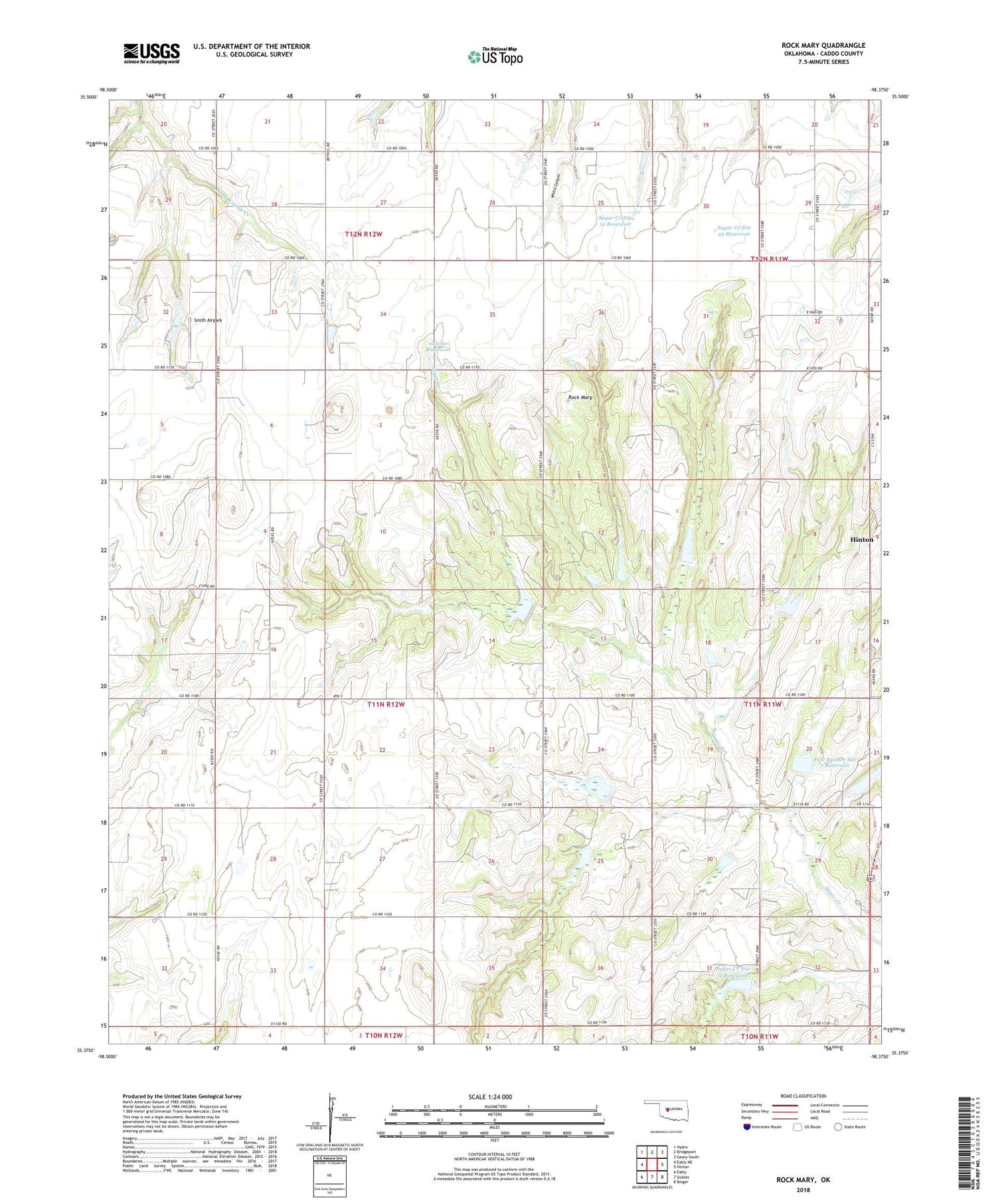 Rock Mary Oklahoma US Topo Map Image