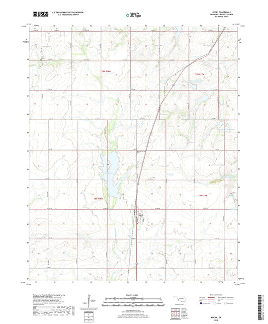 Rocky Oklahoma US Topo Map Image