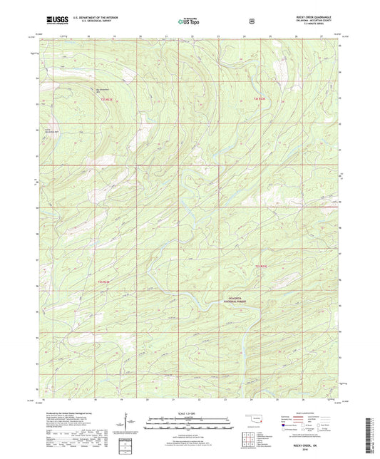 Rocky Creek Oklahoma US Topo Map Image