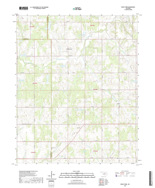 Rocky Ford Oklahoma US Topo Map Image