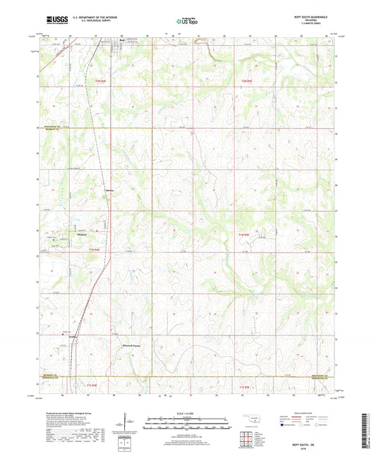 Roff South Oklahoma US Topo Map Image