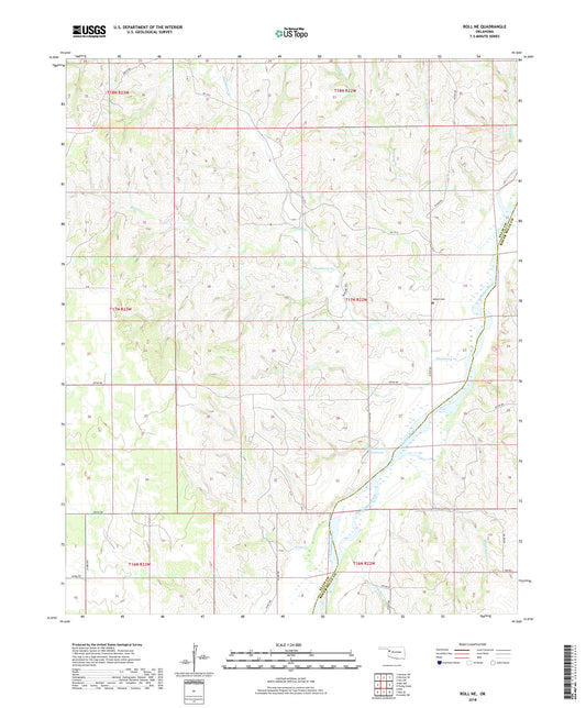 Roll NE Oklahoma US Topo Map Image