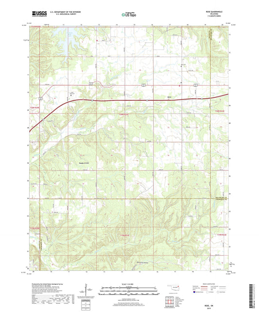 Rose Oklahoma US Topo Map Image