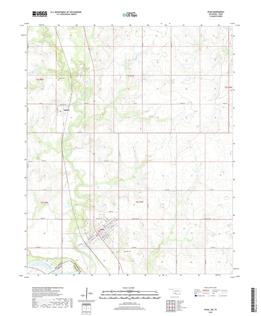 Ryan Oklahoma US Topo Map Image
