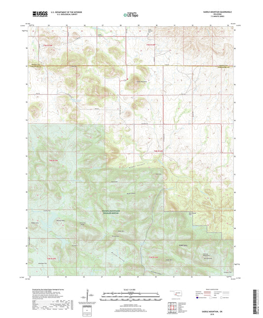 Saddle Mountain Oklahoma US Topo Map Image