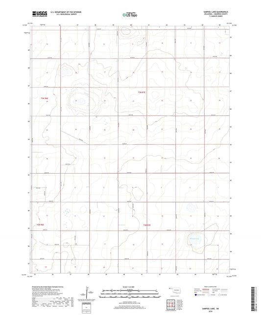 Sampsel Lake Oklahoma US Topo Map Image