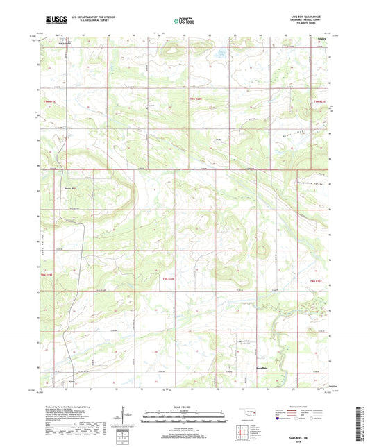 Sans Bois Oklahoma US Topo Map Image