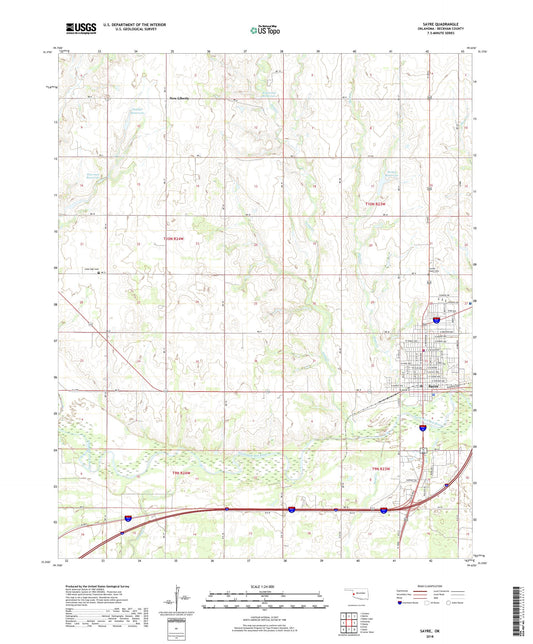 Sayre Oklahoma US Topo Map Image