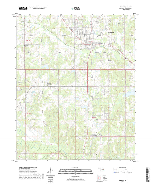 Seminole Oklahoma US Topo Map Image