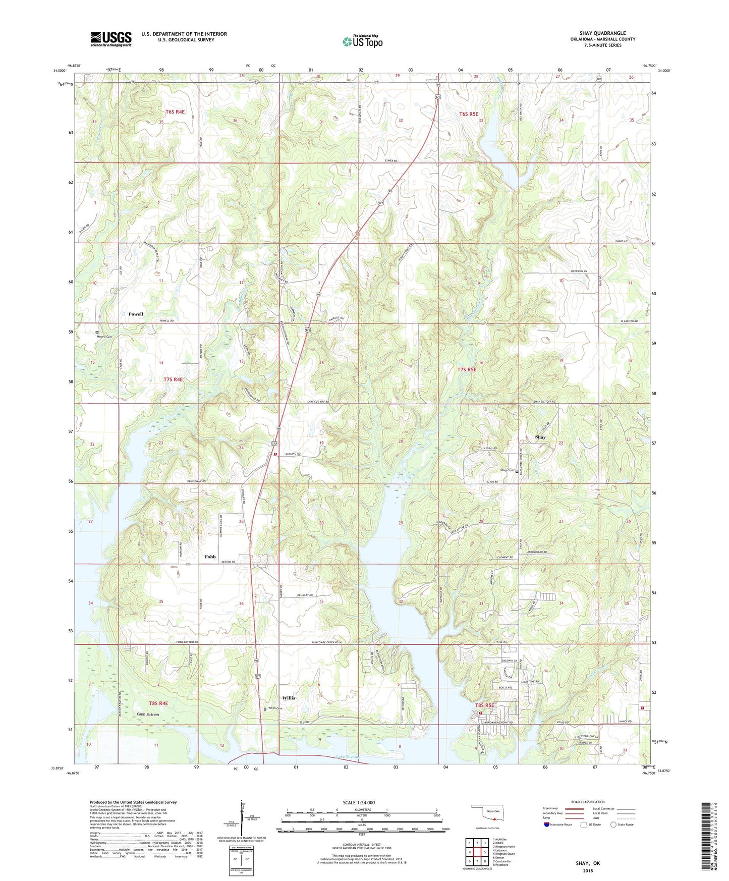 Shay Oklahoma US Topo Map Image