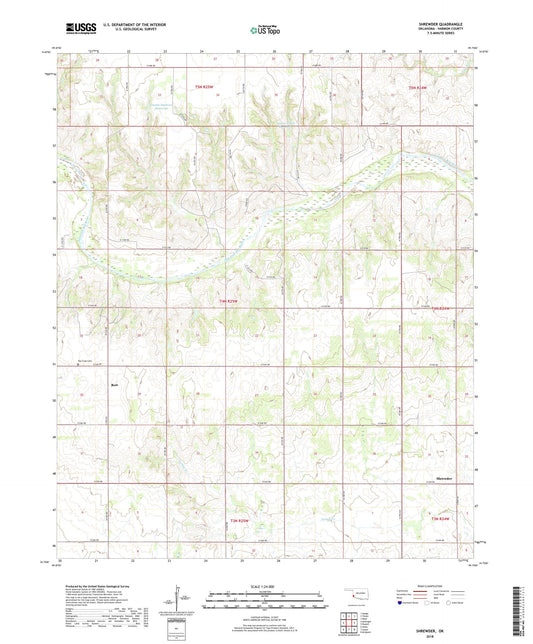Shrewder Oklahoma US Topo Map Image