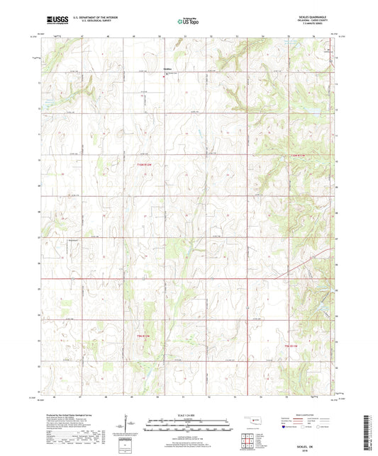 Sickles Oklahoma US Topo Map Image