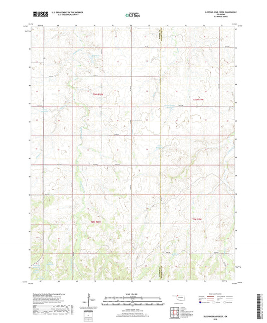 Sleeping Bear Creek Oklahoma US Topo Map Image
