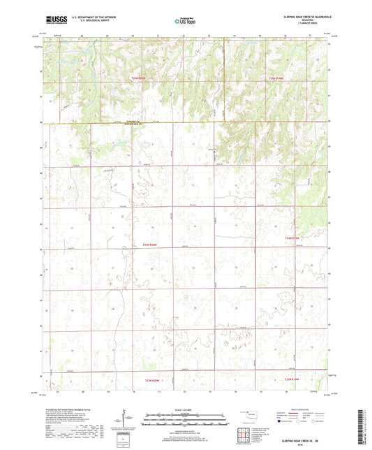 Sleeping Bear Creek SE Oklahoma US Topo Map Image