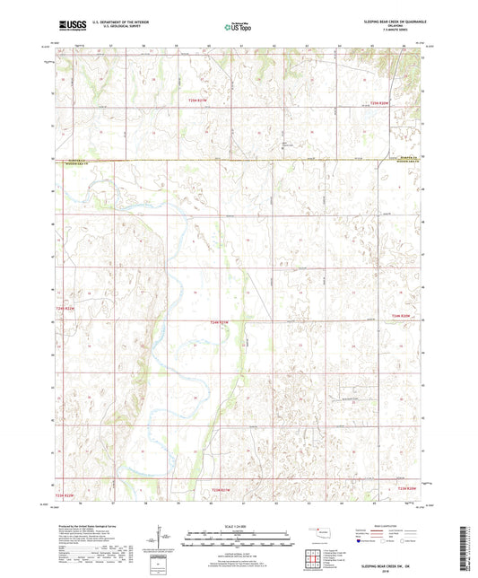 Sleeping Bear Creek SW Oklahoma US Topo Map Image