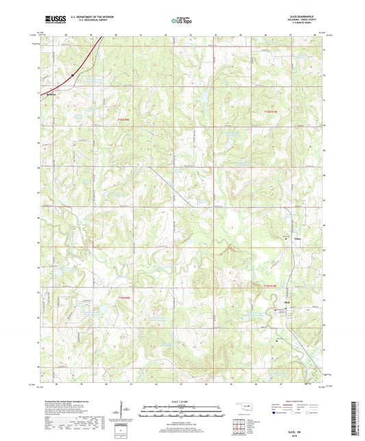 Slick Oklahoma US Topo Map Image