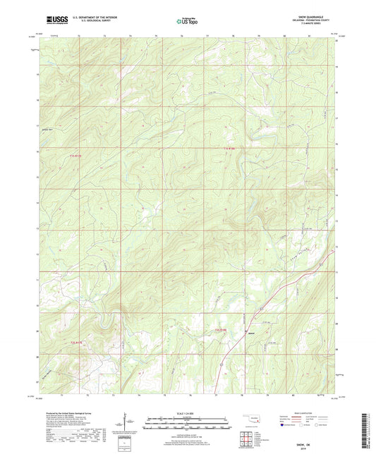 Snow Oklahoma US Topo Map Image