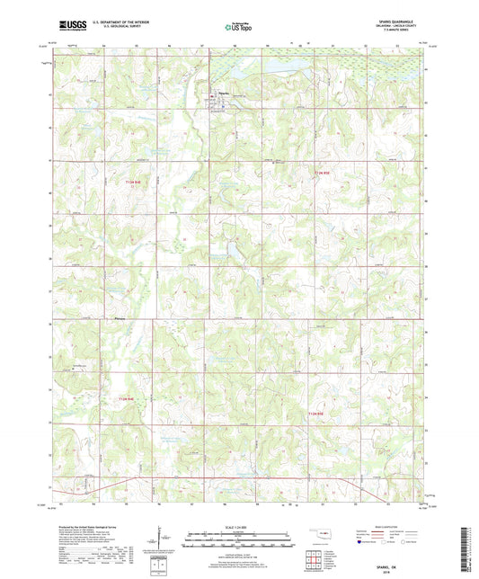 Sparks Oklahoma US Topo Map Image