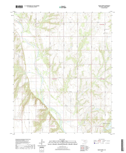 Squaw Creek Oklahoma US Topo Map Image
