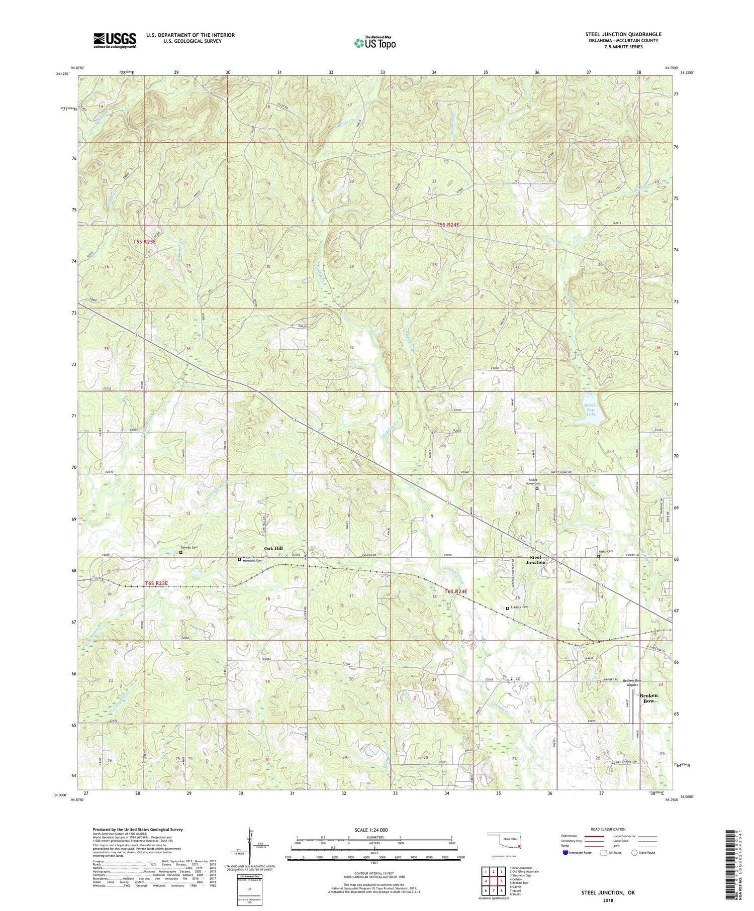Steel Junction Oklahoma US Topo Map Image